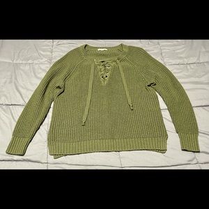 Green Hockey Tie Sweater (L)